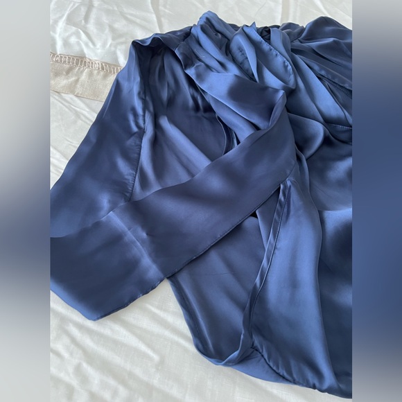 Romeo and Juliet Silky Neck Tie Blouse - Picture 2 of 9